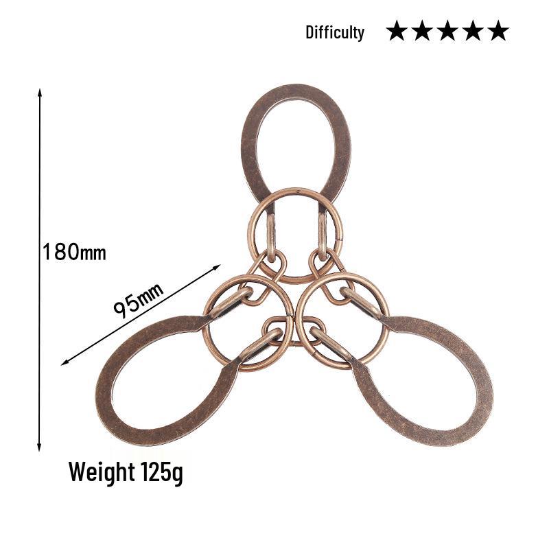 Intelligence Puzzle Zinc Alloy Disentanglement Rings - Unlock Nine Linked Rings Kongming Luban Lock Educational Toy