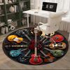 Colorful Guitar Dreams round carpet Chair cushion Round Entryway Rug, Soft Round Rugs for Living Room, Bedroom, Circle Carpet decor gifts