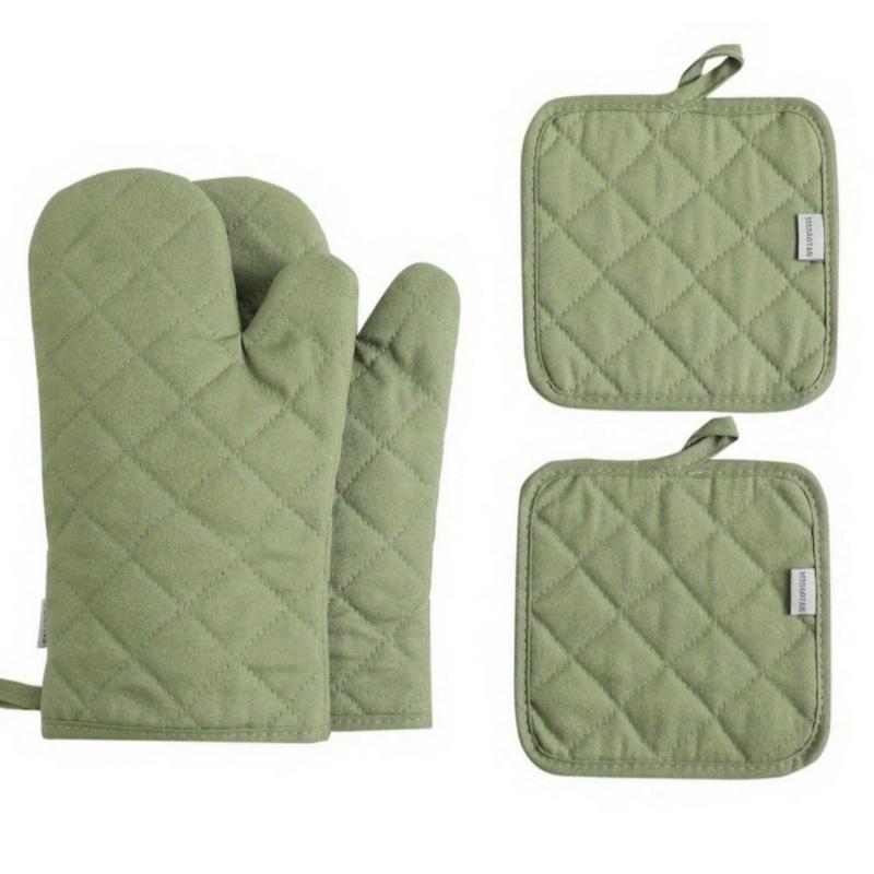 4-piece Set of Oven Gloves with High Heat Resistance, Thick Kitchen Extension, Oven Gloves for Kitchen Baking