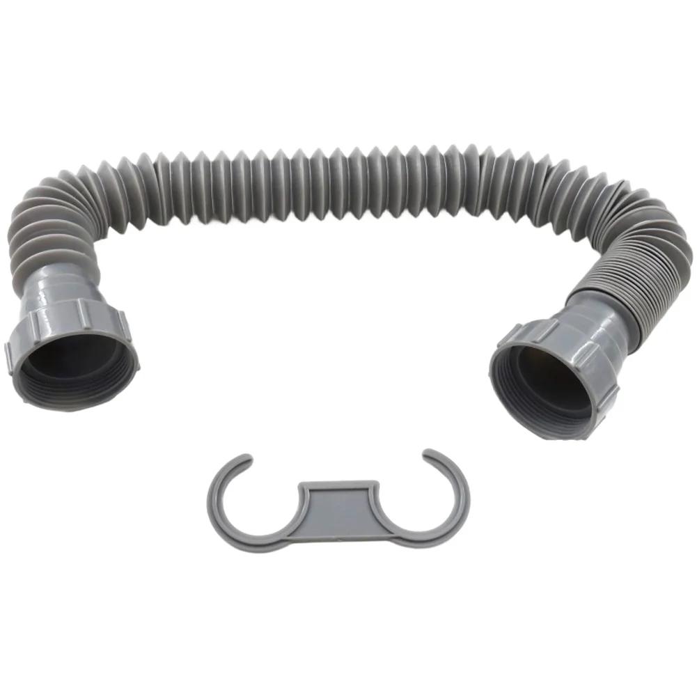 Sewer Pipe 80cm Dual-End Kitchen Sink Drain Pipe 45mm Plastic Modern Basin Drainage Tube Household Dual-End Plastic Sewer Pipe