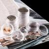 100pcs Clear Commemorative Coinning Storage Box Storage Protection Coinning Suitable Transparent Portable Round Storage Box