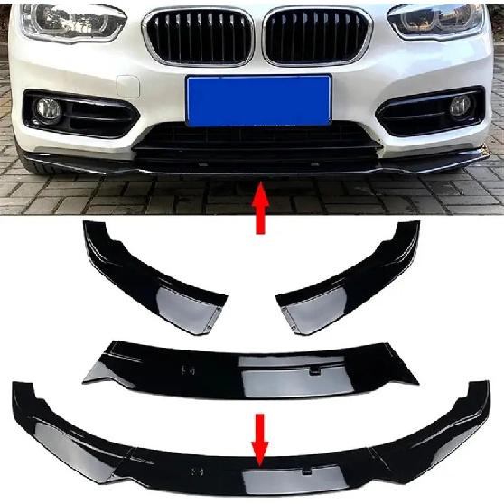 For BMW F20 F21 1-Series 116i 118i 120i Standard 2011-2019 Car Front Bumper Spoiler Lip 3Pcs PP Bumper Canard Lip Splitter