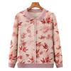 Elegant Floral Lapel Top for Middle-Aged Women - Long-Sleeved, Loose Knit, Pullover T-Shirt