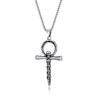 Opk Jewelry Personalized Titanium Steel Casting Cross Pendant Trendy Man Versatile Skull Necklace
