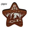 Unique Christmas Gifts 3D Wooden LED Night Light, Hollow Carved Tabletop Decor Seasonal with Warm Glow, Festive Holiday Home And Office Decoration