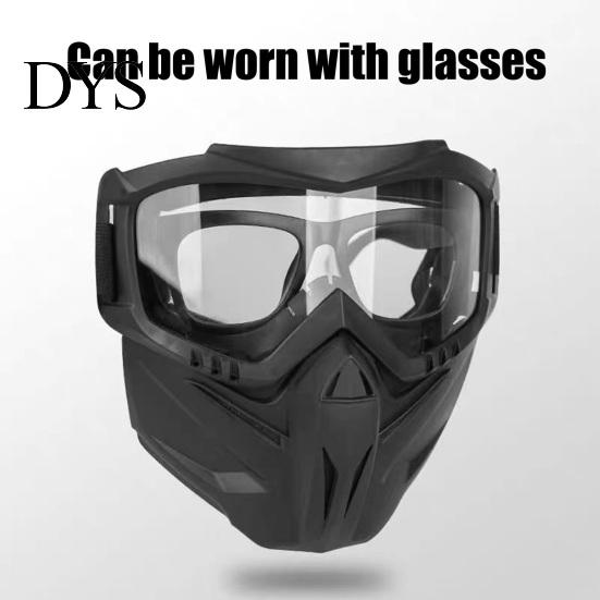 Maschera Integrale Rimovibile con Occhiali Staccabili, Antiappannamento Protezione UV Antivento Scudo Antivento, Occhiali per Saldatura, Guida in Moto, Ciclismo