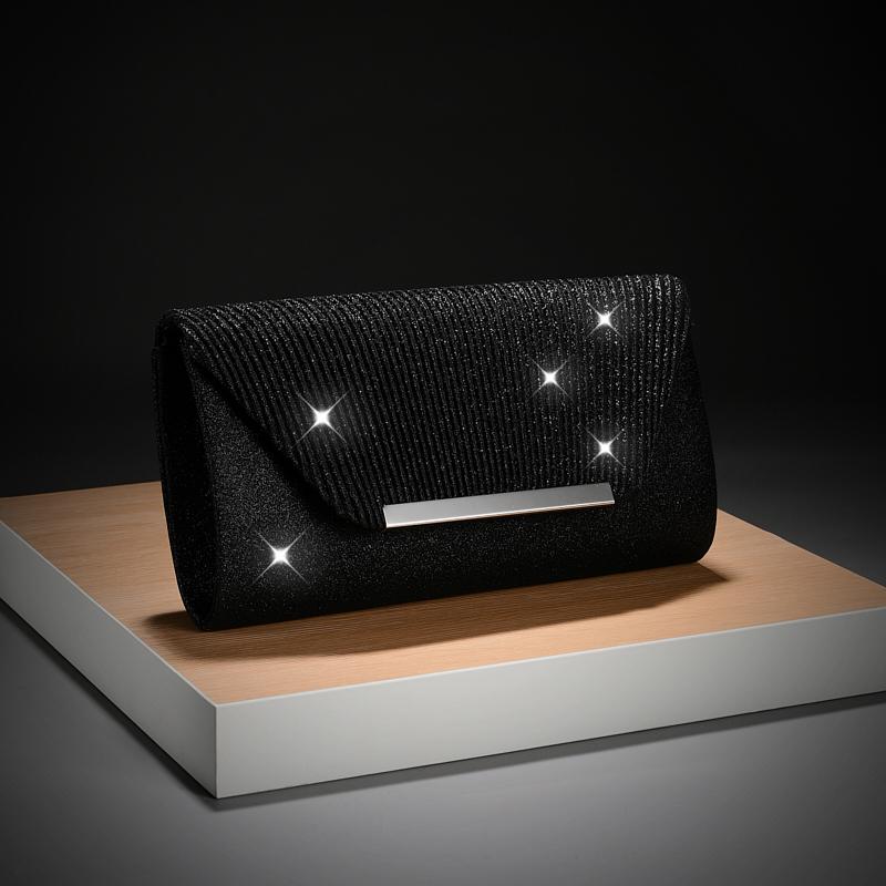 

Luxury Envelope Evening clutch Bag Bright Grain Wrinkle Textured Long Hardware shoulder bag Wedding Handbag for wedding bag