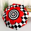 1pc Red Flower Target Automatic Folding Umbrella, Portable & Foldable Design with 8 Ribs, Casual Outdoor Accessory Halloween and Christmas G