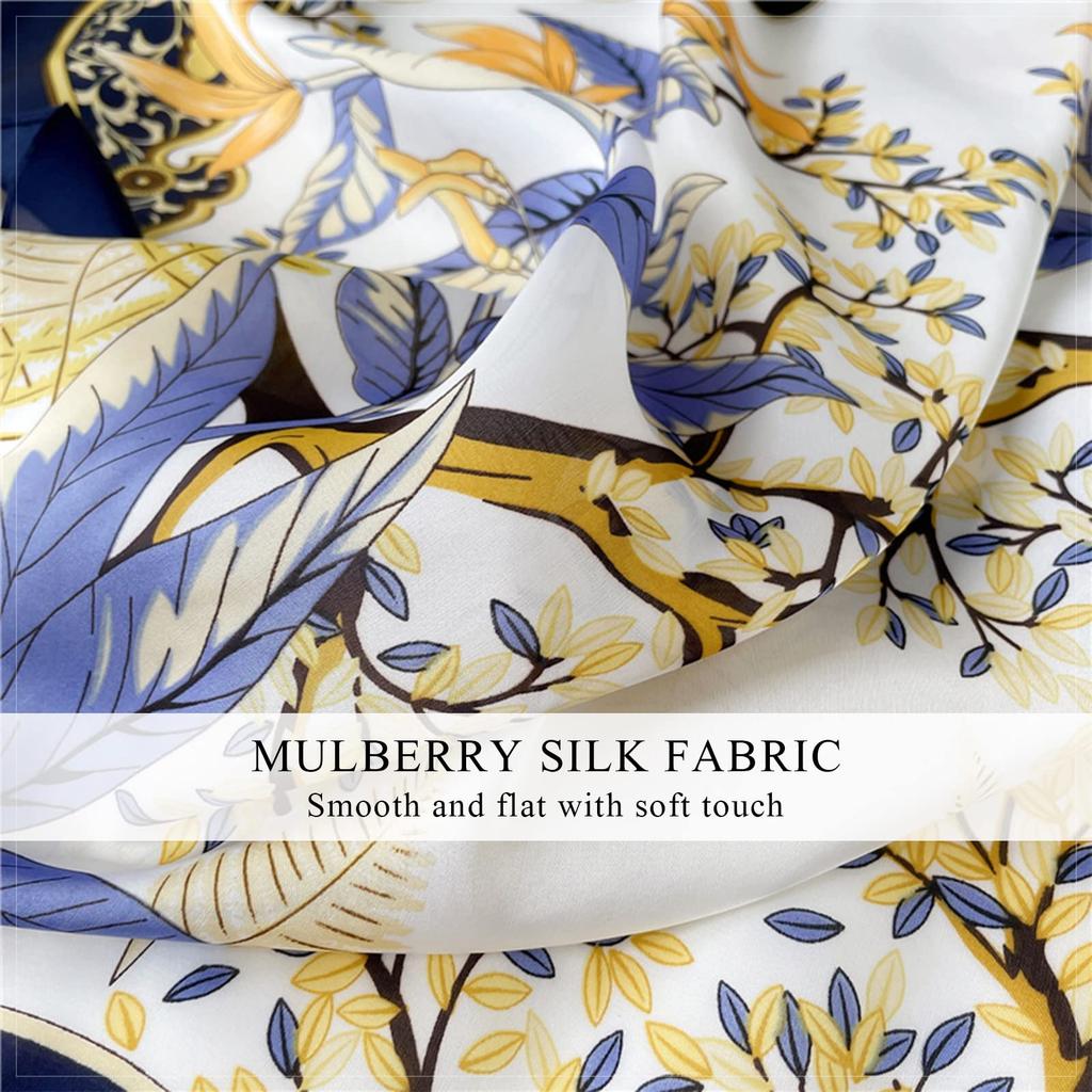 LumiSyne Silk Elegant Artistic Print Maple Leaf Square Satin Silk Stylish Hair Perfect for or as a Gift Women's Scarf, Scarf, Neckerchief,