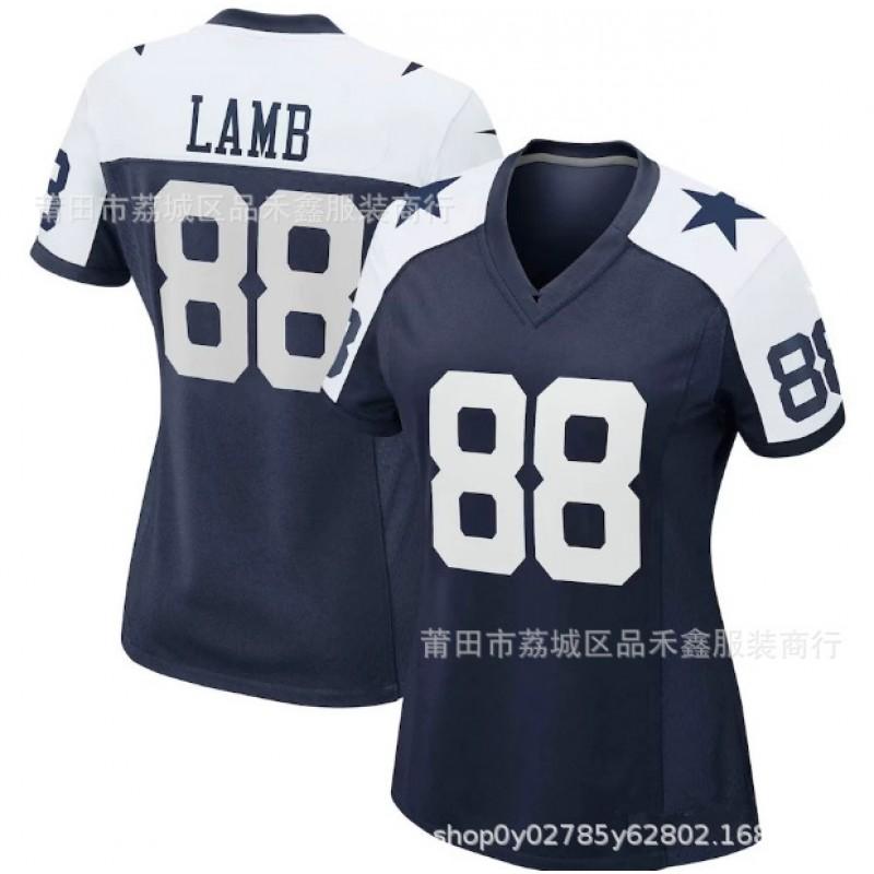 Dallas Cowboys Womens Youth Football Jersey CeeDee Lamb 88 Cotton Fan Apparel Fall Winter