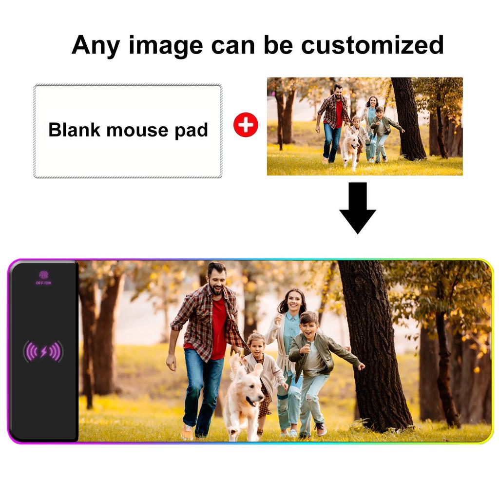 Personalized RGB Wireless Charging Mouse Pad Comfortable Computer Mouse Pad