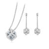 ZHOUYANG Top Quality ZYS059 Cube Silver Color Jewelry Necklace Earring Set Rhinestone Made with Austrian Crystal Health
