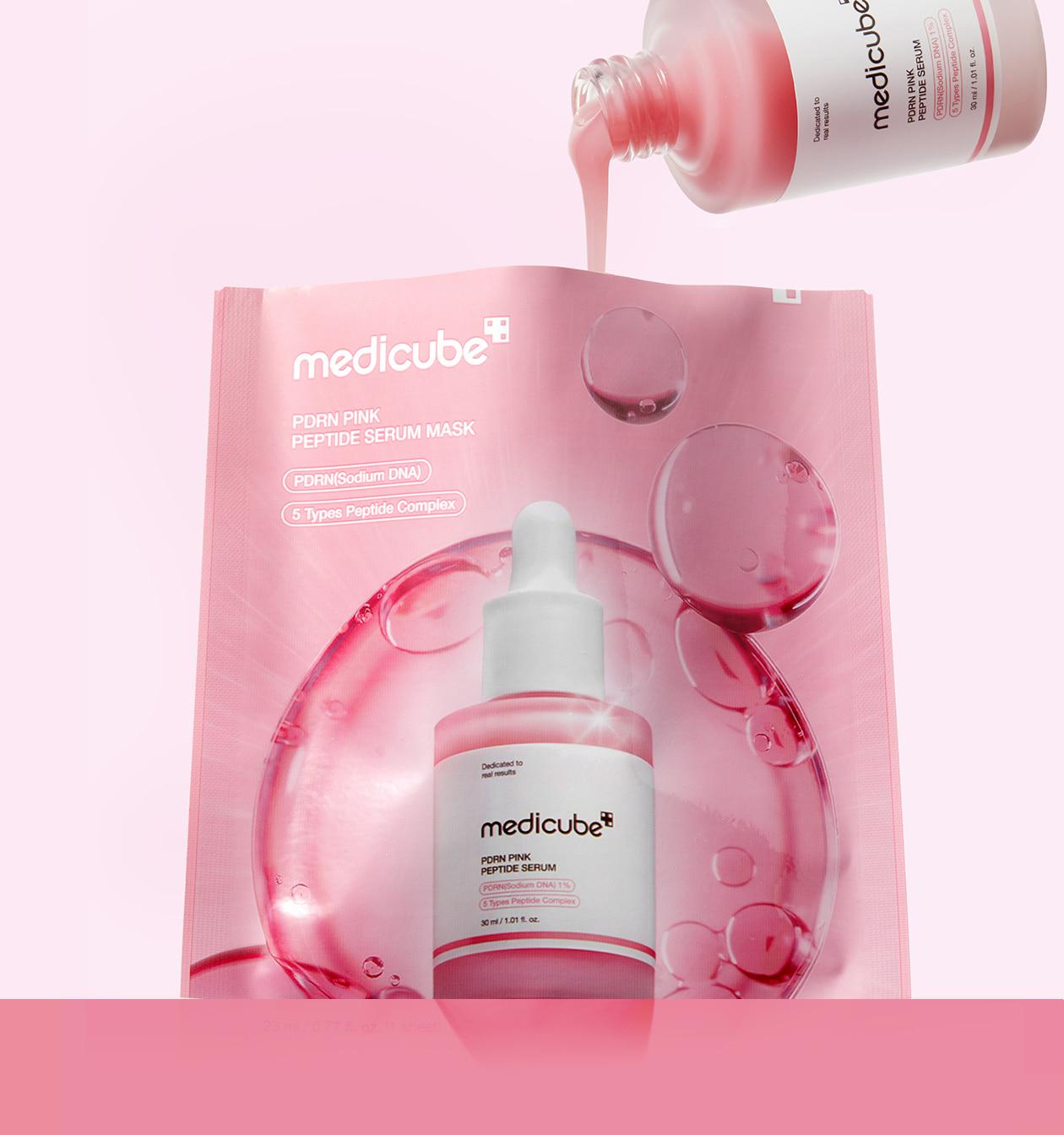 

Маска-ампула Medicube PDRN Pink Peptide, 5 шт. - Укрепляющий уход с увлажнением, Корейская 5pcs