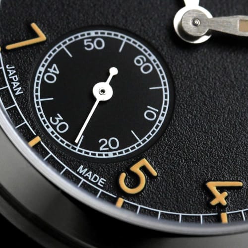 KNIS Men's Retro Military Watch, Made In Japan, Sapphire Crystal, 10 ATM Water Resistance, Black Dial, Brown Leather, KN003-BKBRLE