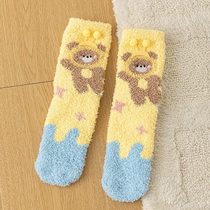 Winter Fleece Lined Thick Kids Socks Mid-Calf  A-Class Warm Sleep Home Baby Socks 26cm&One Size