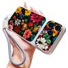 Colorful Flowers Pattern Leather Lanyard Case For iPhone 18 Pro Max 17 16 15 14 13 Pro Max Luxury Hybrid TPU+PU Anti-skid Soft Phone Cover