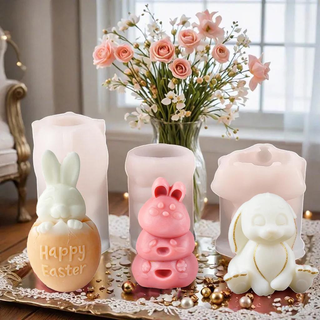Easter Candle Mold Approximate Dimensions Silicone Rabbit Mold Diy Silicone Mold Creative For Easter Decor Diy Crafts Holiday