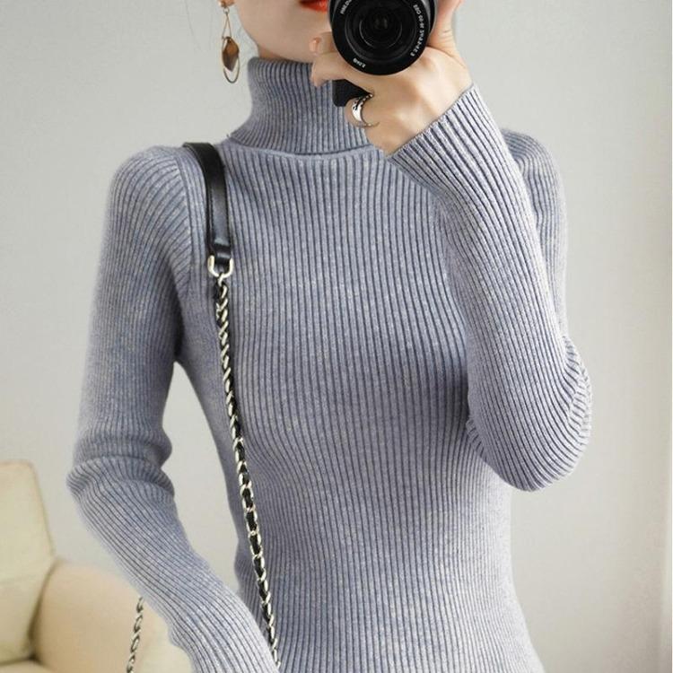 Women Slim Fit Turtleneck Sweater Knitted