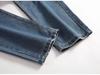 Men's Slim Fit Straight Jeans with Cat Whisker Distress, Large Sizes Available