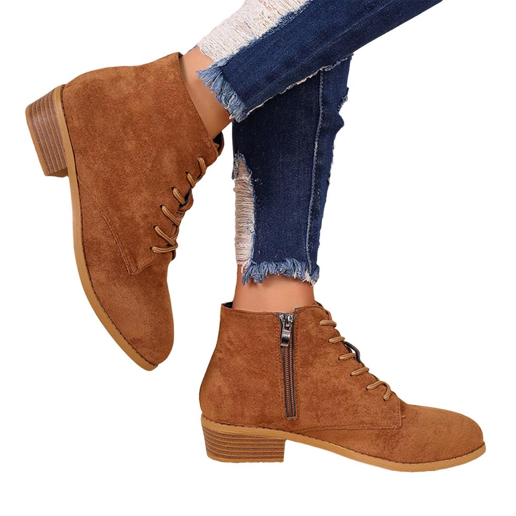 Women's Lace-Up Boots for Casual Fall Winter Wear