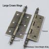 Flat Crown Hinges in Gold, Silver, Antique Bronze - Available in 1.5, 2, 3, & 4-inch Sizes