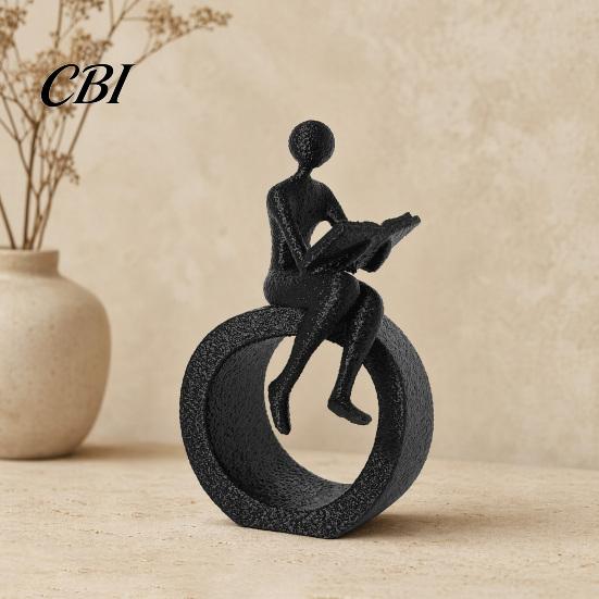 Unique Reading Companion Figurine 3D Printed Figurine, Abstract Reader Statue for Home Nordic Style Literary Desktop Ornament Decor, Modern Minimalist