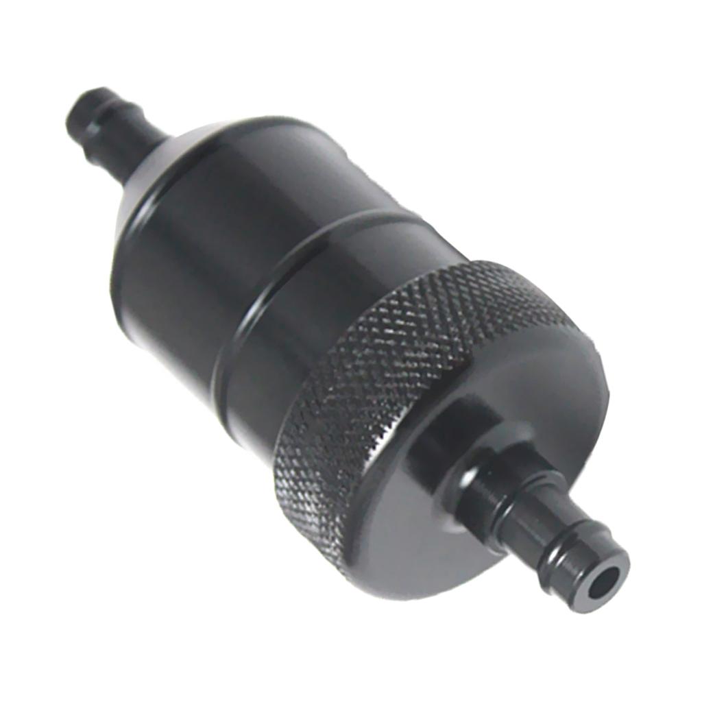 2 Pieces 8mm Aluminium Inline Fuel Petrol Diesels Filter Black