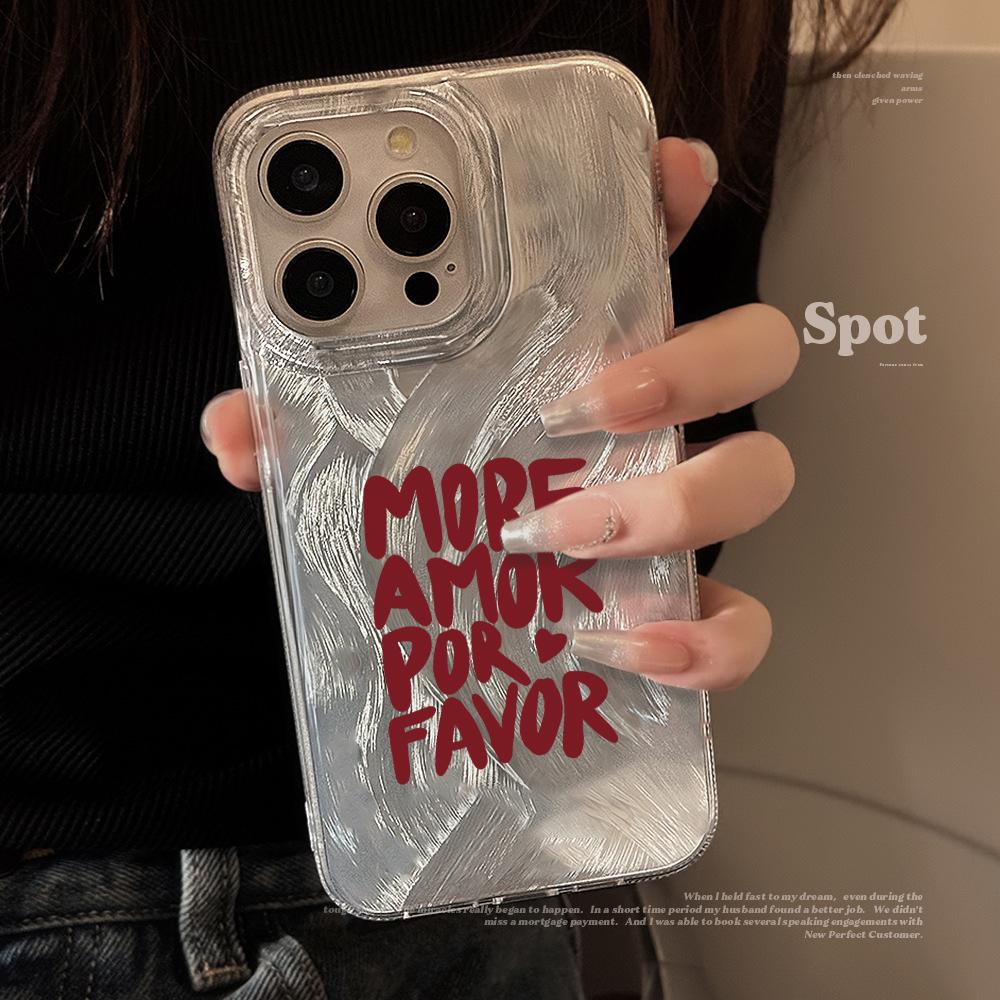 For iPhone 17 15 Pro Max Cases iPhone 11 12 13 ProMax 14 16 Plus 8 XS XR Shockproof Cover Amore Romantic Cowgirl Text Girl Case