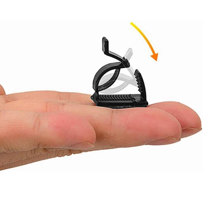 20 Pcs Cable Clips Self Adhesive Cord Management Black Wire Holder Organizer Clamp Self-adhesive Car Wire Clip Accessories