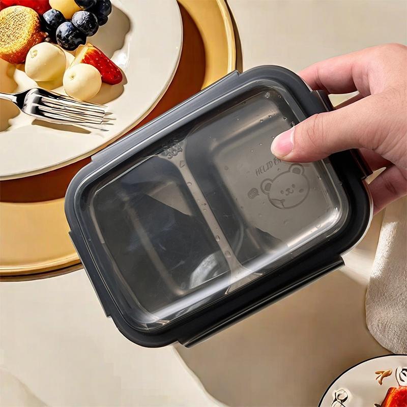  Portable Lunch Food Container Students Kids 304 Stainless Steel 304 Stainless Steel Sealed Divided Bento Lunch Box