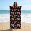 Telo Mare Etnico Bohemien con Stampa di Elefanti, Asciugamano Boho Mandala ad Asciugatura Rapida, per Nuoto, Viaggi, Campeggio e Yoga