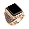 Lyx Mellanöstern Stor fyrkantig strass Män Finger Ring Smycken Dekor Present