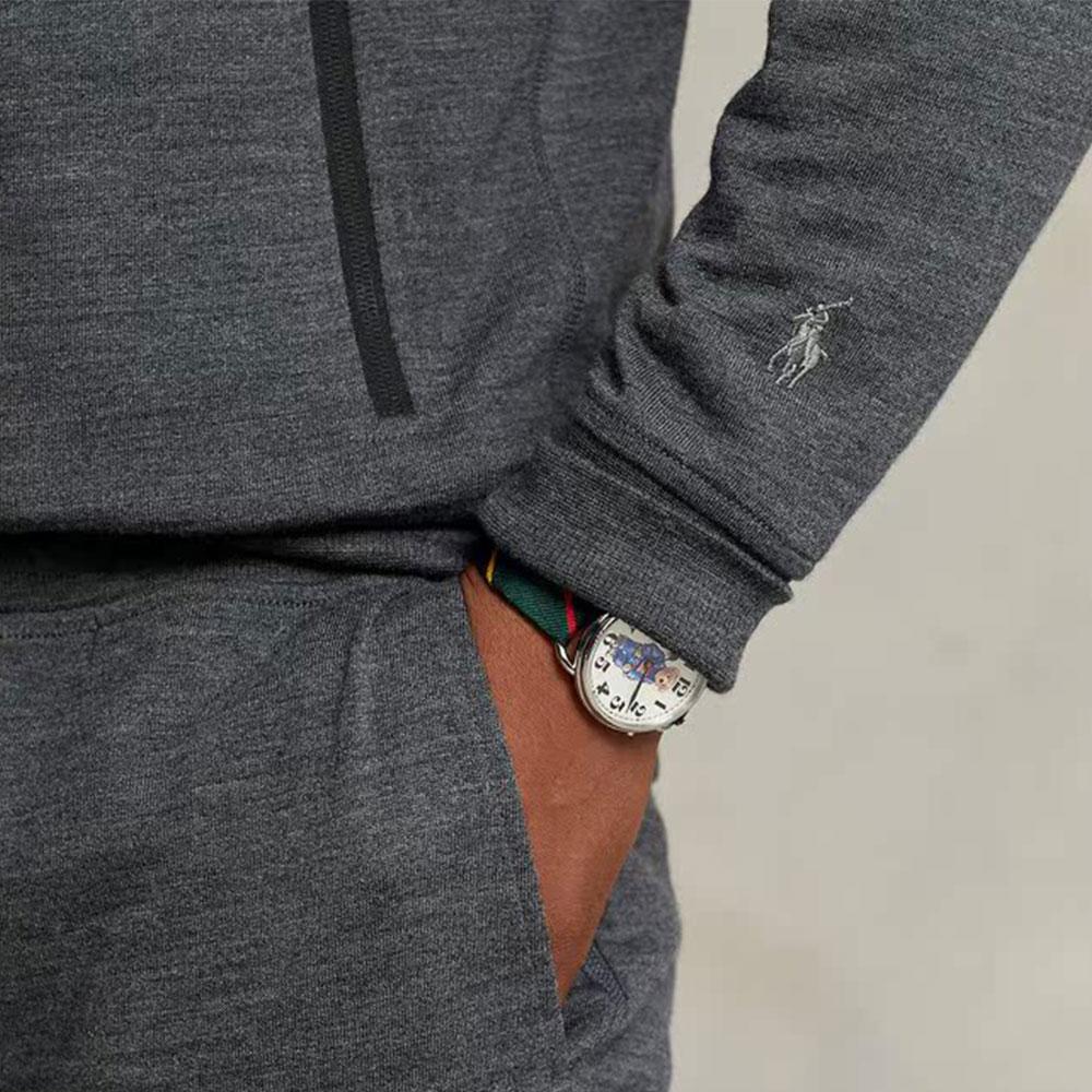Polo Ralph Lauren FW22 Solid Color Half-Zip Long Sleeve Sweatshirt Men Sweatshirt Gray MNPOKNI16822302-020