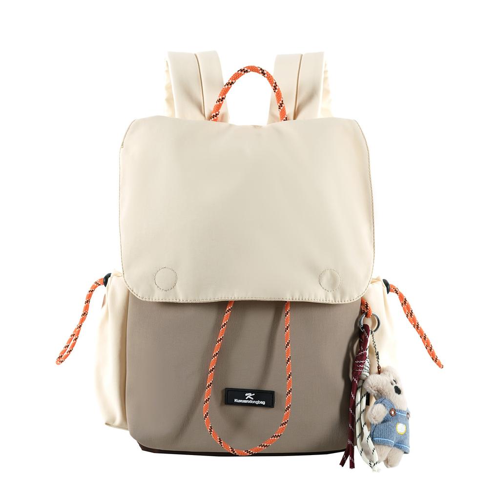 Schoolbag color matching backpack men and women lightweight and compact outdoor travel small backpack summer contrasting color student leisure 