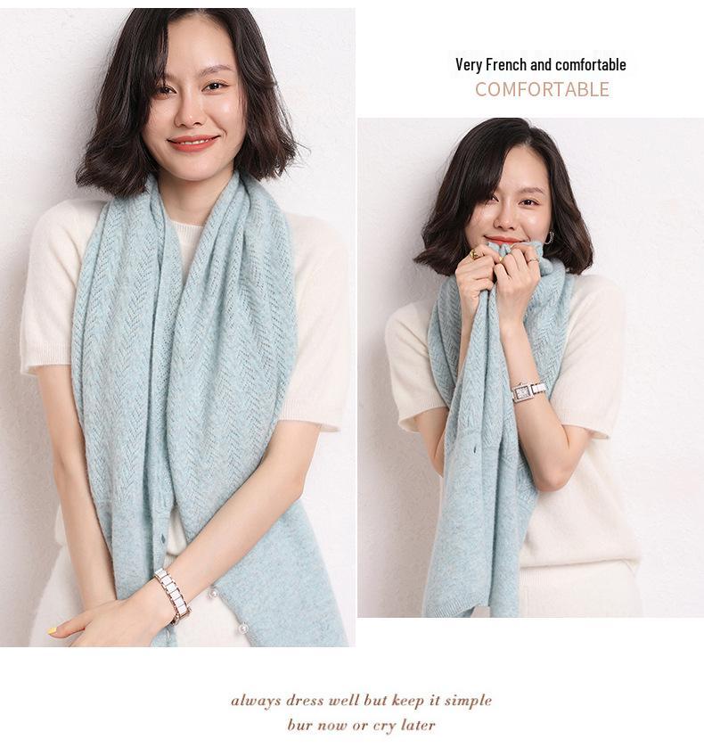 Women's Cashmere Knitwear: 2023 Autumn/Winter Loose Fit, Round Neck, Half Sleeve, Solid Color Base Layer.