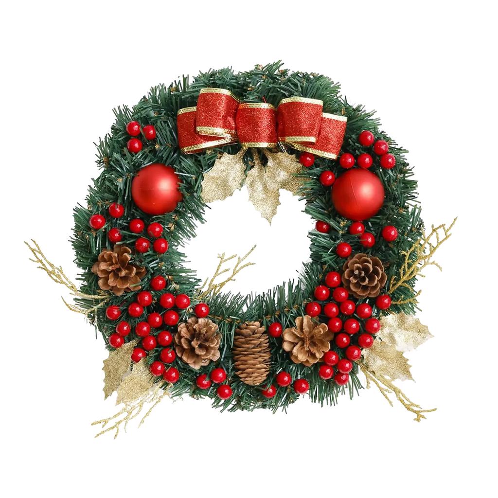 30cm Christmas Wreath Hanging Decoration For Home, Shopping Mall, And Hotel With Bow, Christmas Door Hanging, Window Display, And Christmas Ornaments