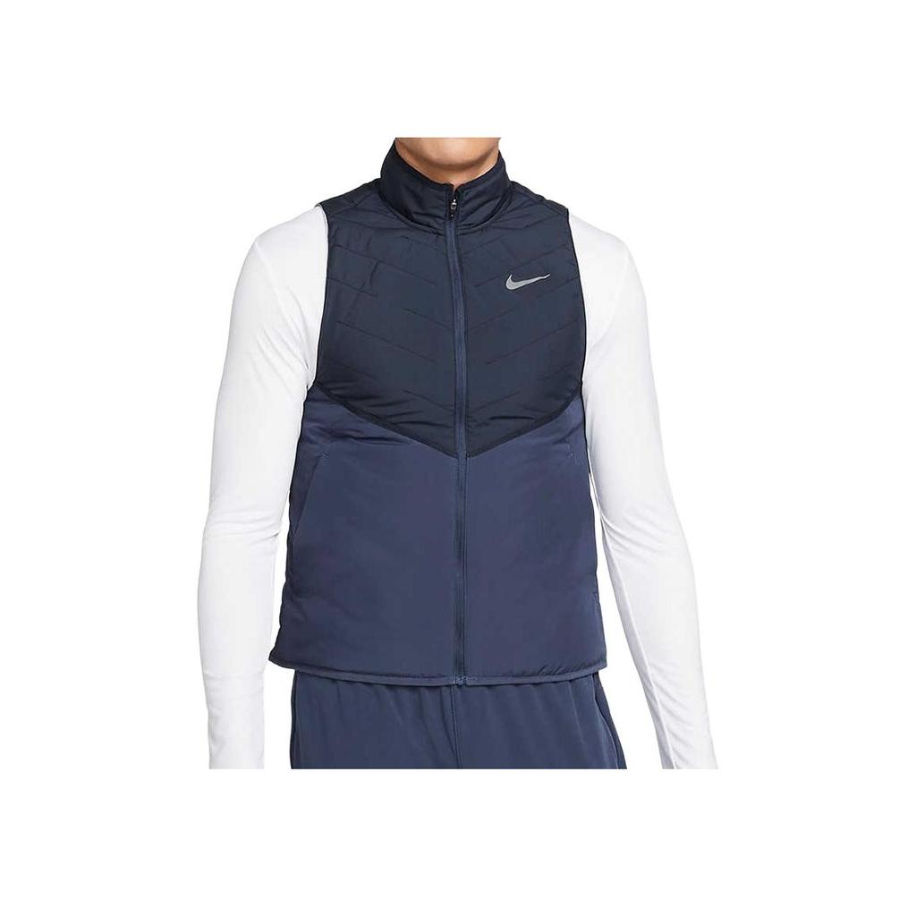 Nike Therma-Fit Bequeme Zip-Up Stehkragen Weste Herren Westen Blau DD5648-475