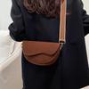 Korean Style Women's Wide Strap Crossbody Saddle Bag - Retro Chic