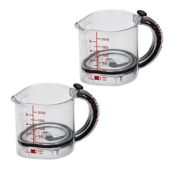4-in-1 Adjustable Measuring Mess-free Glass Cup Measuring Cup with Scraper Edges Multi-Functional Kitchen Essential for Baking Cooking