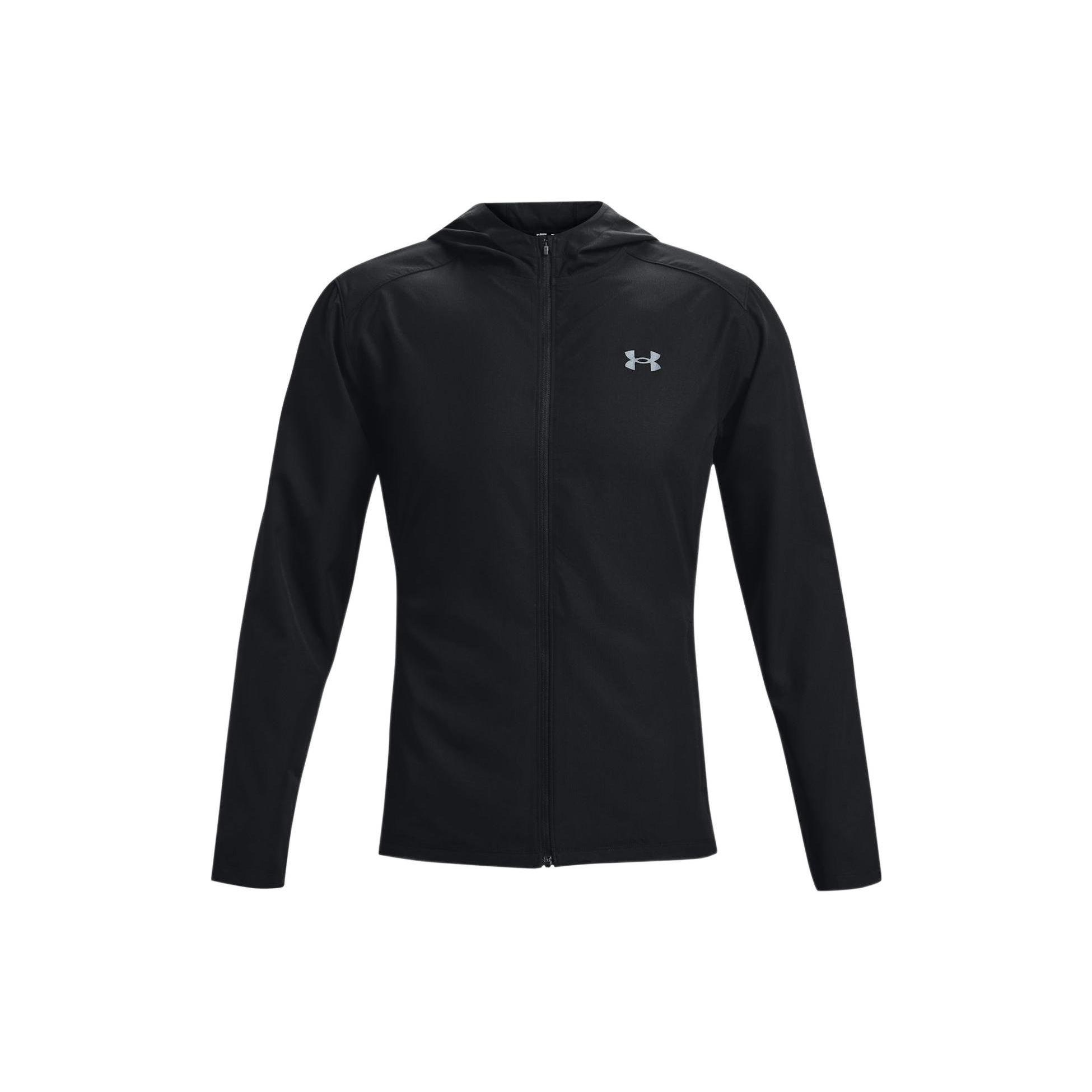 

Under Armour Мужская однотонная беговая куртка с капюшоном, черная 1365620-001 XXXL