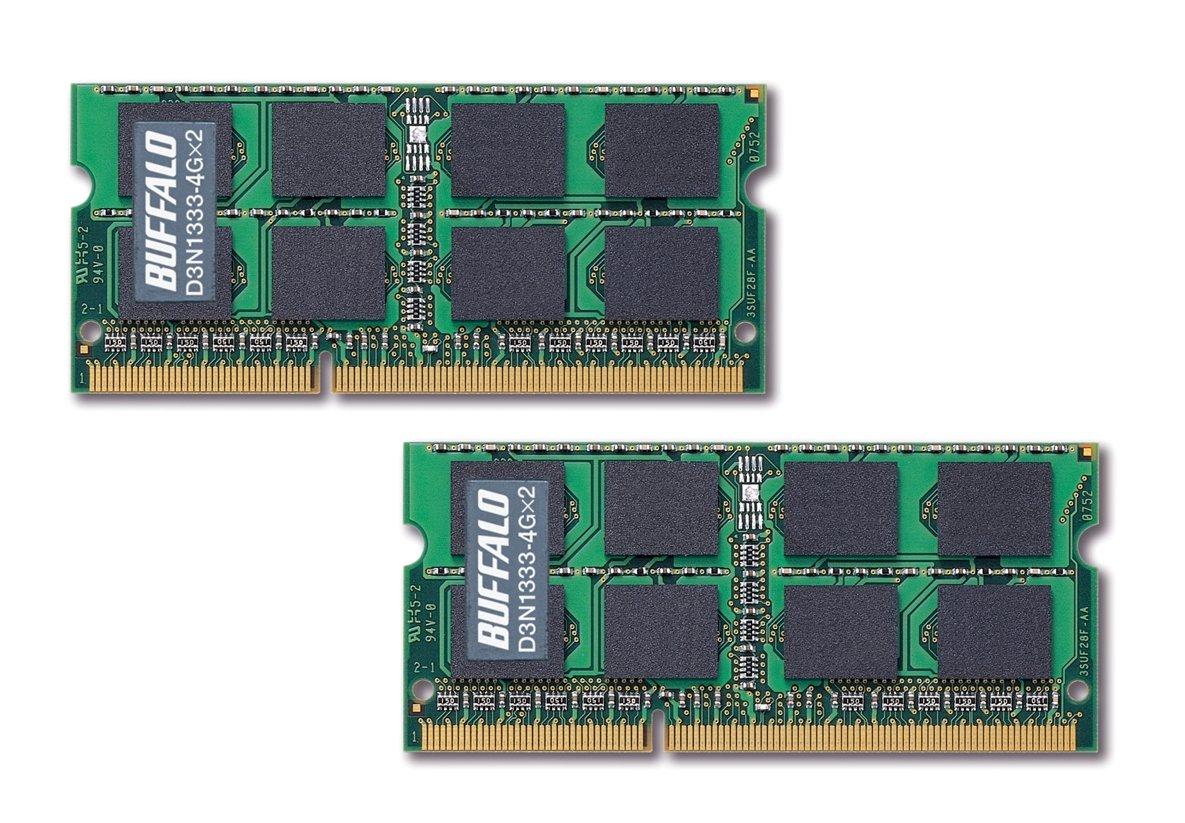 

BUFFALO Laptop PC Expansion Memory 4GB x 2 Discs PC3-10600 (DDR3-1333) D3N1333-4GX2/E
