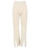 Kobe Lettuce Center Slit Sheer Knit Pants Free Ice Beige [M3295] Size,