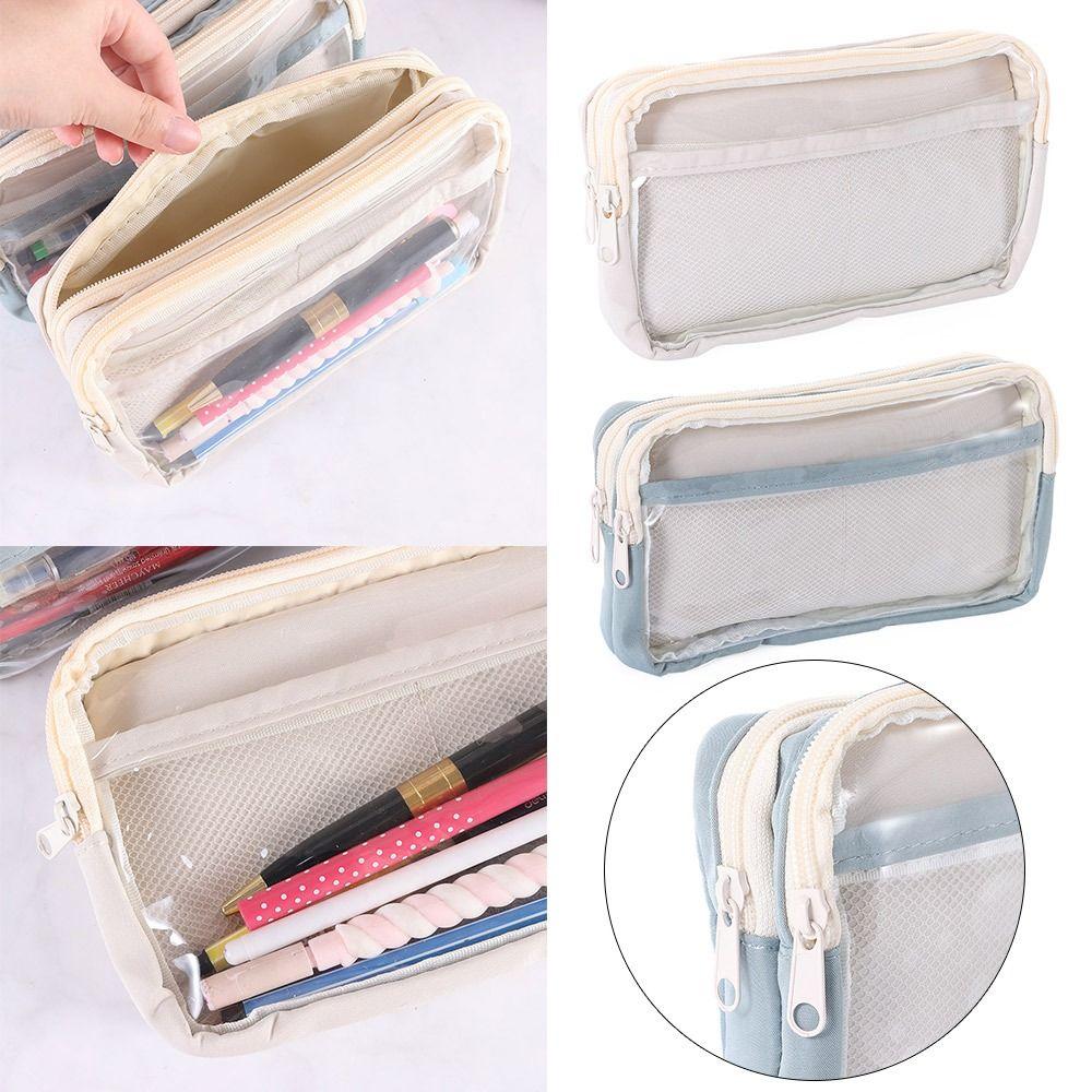 

PVC Transparent Large Capacity Pen Bag Stationery Organizer Pen Case Pencil Box
