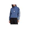 Adidas Originals Solid Logo Print Stand Collar Long Sleeve Sweatshirt Women sweatshirt Blue GN2946