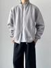 Men's Double Zipper Stand-up Collar Cardigan Hoodie - 2025 Casual Solid Color Outerwear for Spring & Autumn