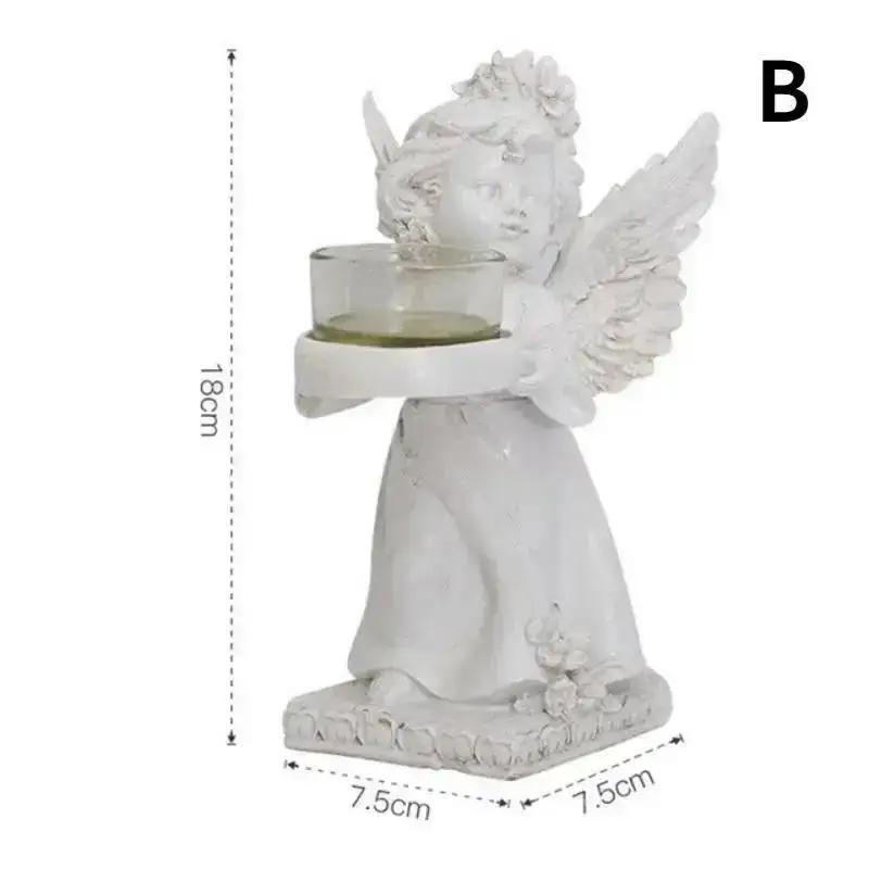 Pryskyřice Andělský svícen Angel Collection Figurka Anděl Socha Svícen na čajovou svíčku Dárky Stolní ozdoby na stojánek na čajovou svíčku