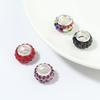 20Pcs/Lot 11.5×7mm Soft Clay Large Hole Beads With Diamond Inlaid Colored Beads For Jewelry Production Diy Charm Bracelet Neck