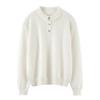 Kang Sai Ni 100% Pure Cashmere Women's Long Sleeve Slimming Pullover Sweater with Small Lapel - Autumn/Winter Casual Versatile Style.