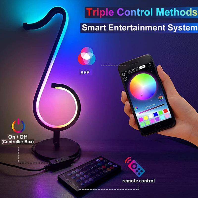 Led Musical Note Light Colorful Rgb Atmosphere Table Lamp Bedside Night Light For Bedroom Office