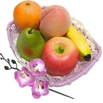 3world Food Replica Fruit and Flower Display Buddhist Altar Luxury Realistic Type Basket, Basket, Offering, SW1017, (5 Varieties)